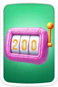 Mache 200 Spins in einer Spielsitzung